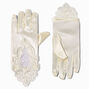 Gants brod&eacute;s satin&eacute;s blancs pour occasion sp&eacute;ciale Claire&#39;s Club - 1&nbsp;paire,