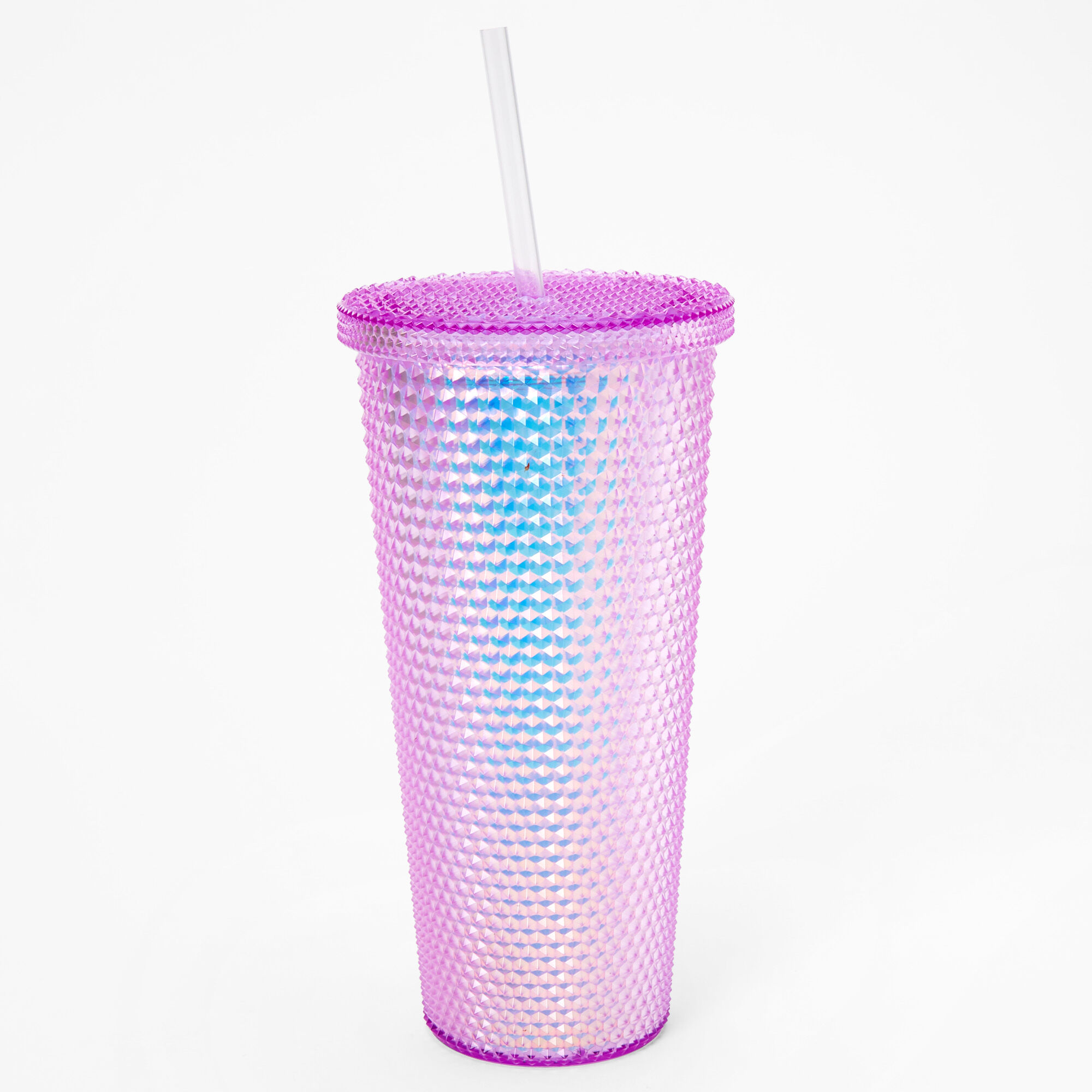 View Claires Studded Iridescent Tumbler Purple information