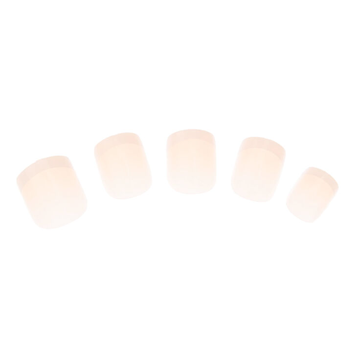 Faux ongles carrés French manucure de petite taille Nude, lot de 24 Claire