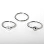 Silver 20G Beaded Nose Rings - 3 Pack,