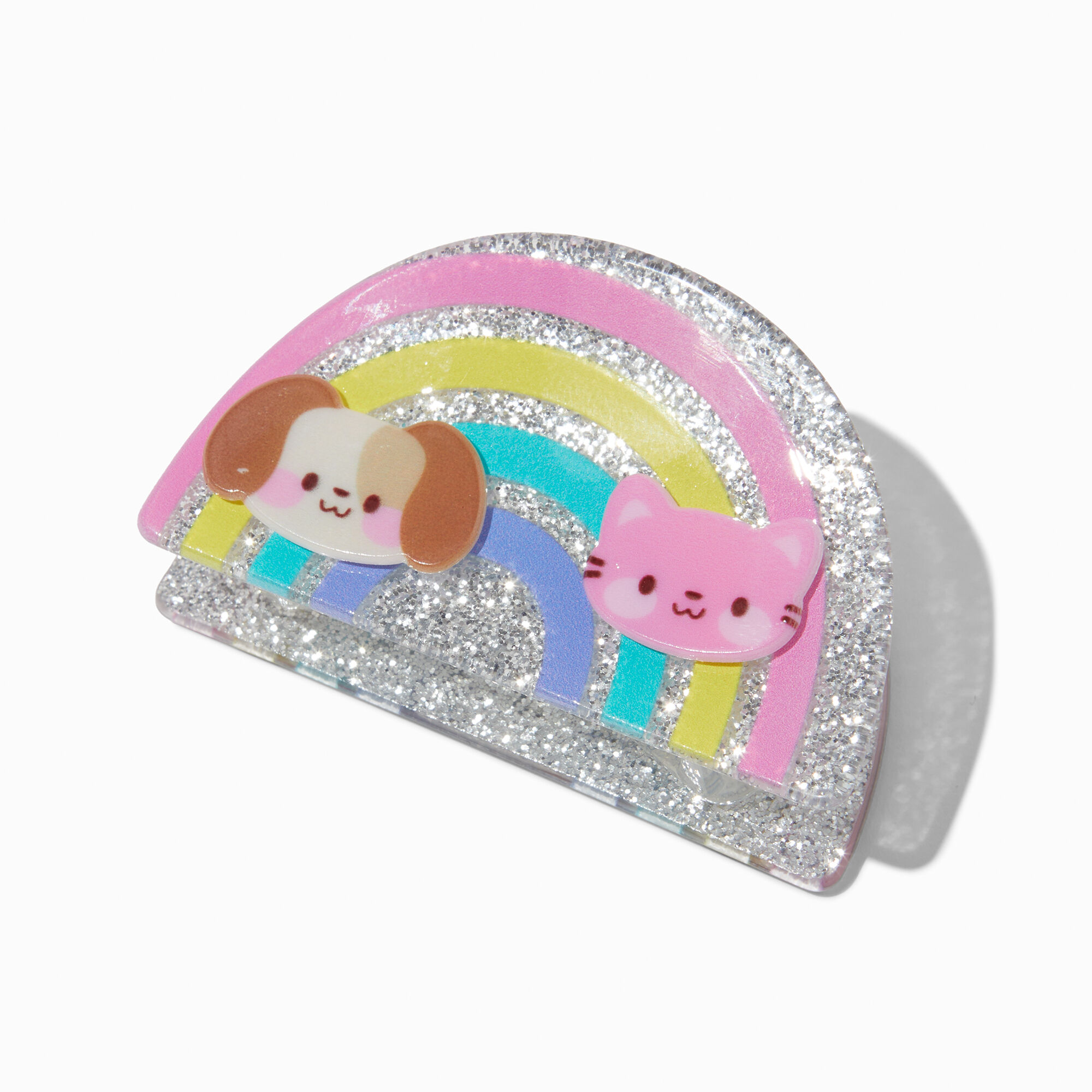 View Claires Club Glitter Critter Hair Claw Rainbow information