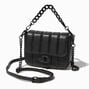 Black Chunky Chain Dual Strap Crossbody Bag,