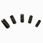 Black Blind Long Square Vegan Faux Nail Set - 24 Pack,