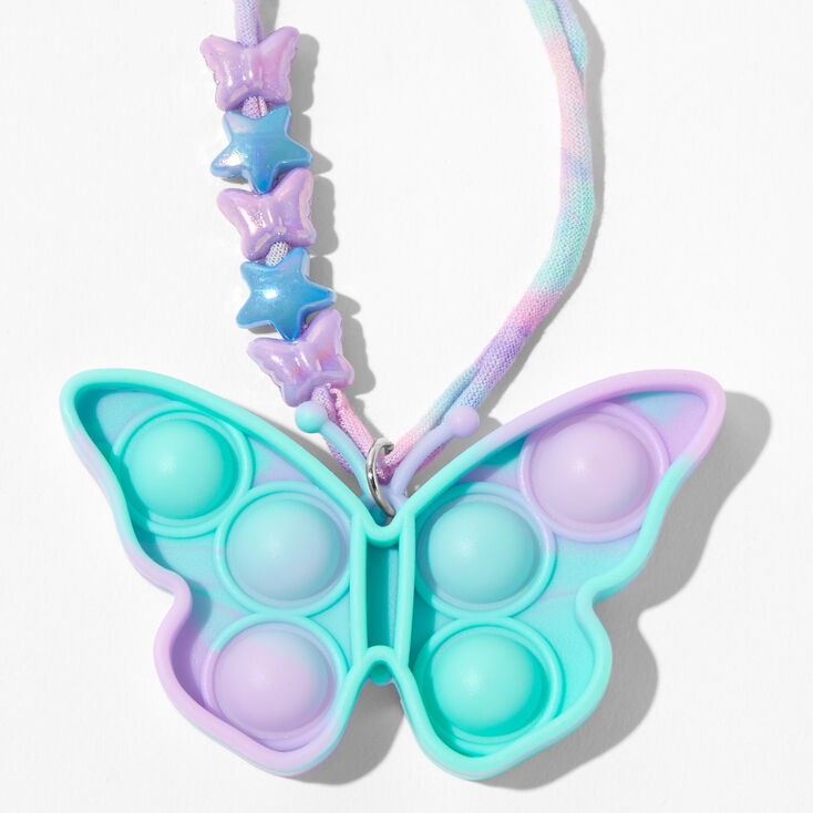 Pop Fashion Butterfly Popper Necklace Fidget Toy,