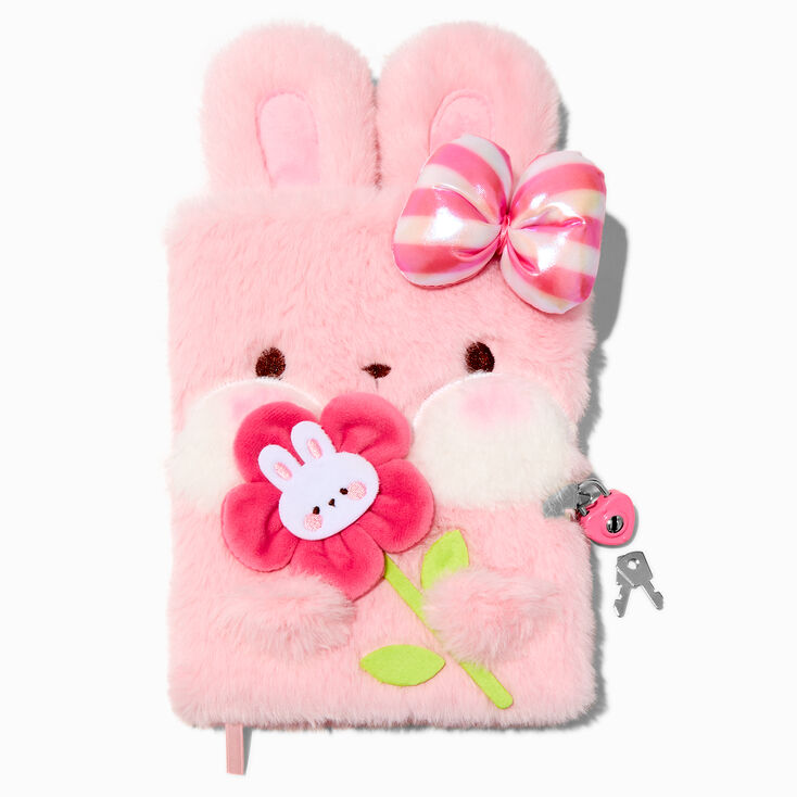 Pink Bunny Furry Lock Diary,