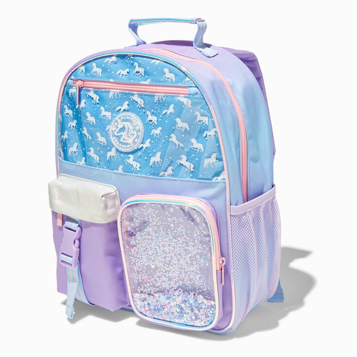 Claire&#39;s Club Holographic Unicorn Functional Backpack,