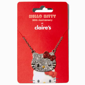 Collier &agrave; pendentif couleur argent&eacute;e en exclusivit&eacute; chez Claire&rsquo;s Hello Kitty&reg; 50e anniversaire,