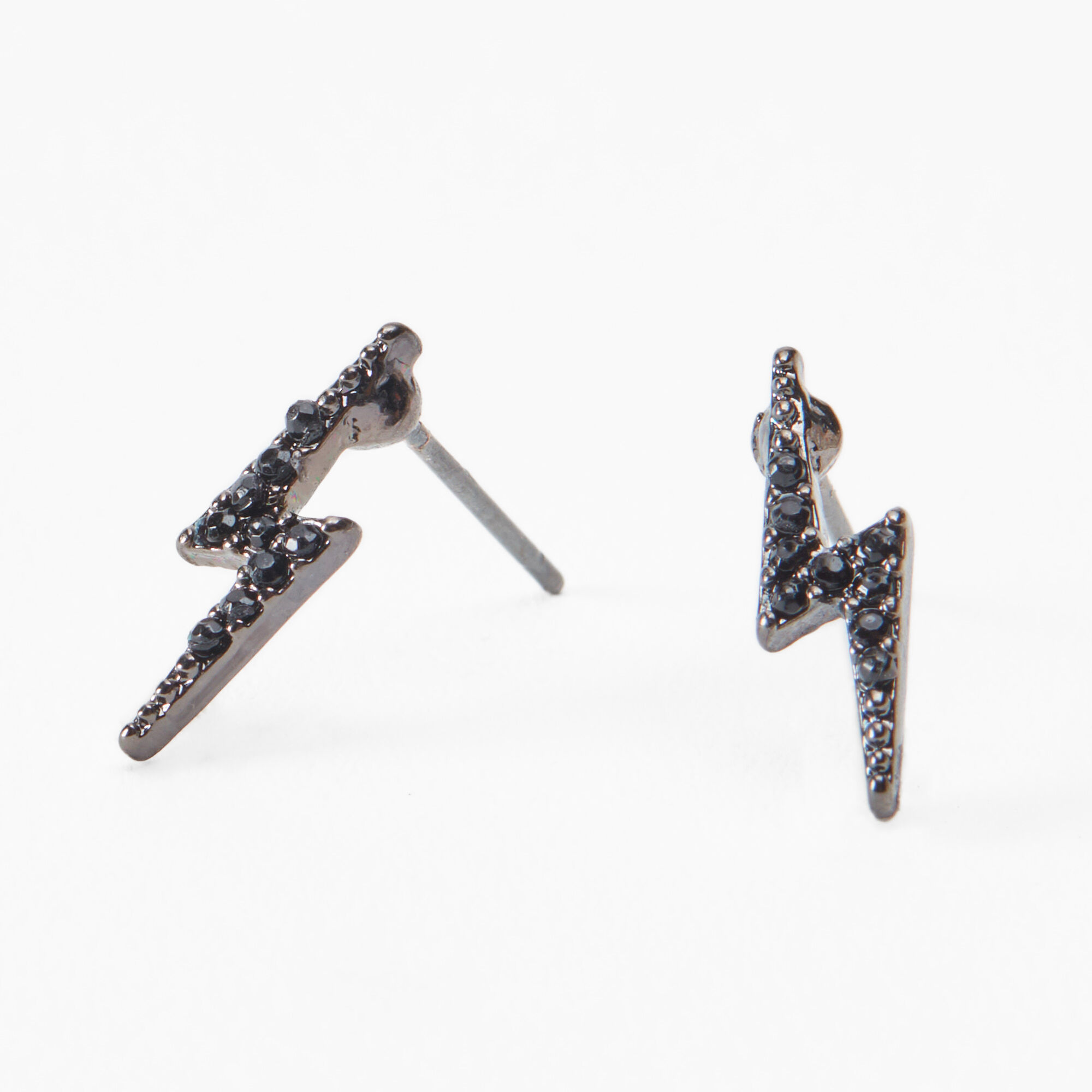 Black lightning outlet bolt earrings