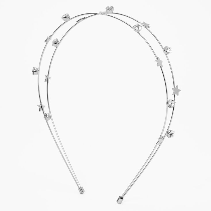 Silver Celestial Double Row Headband,