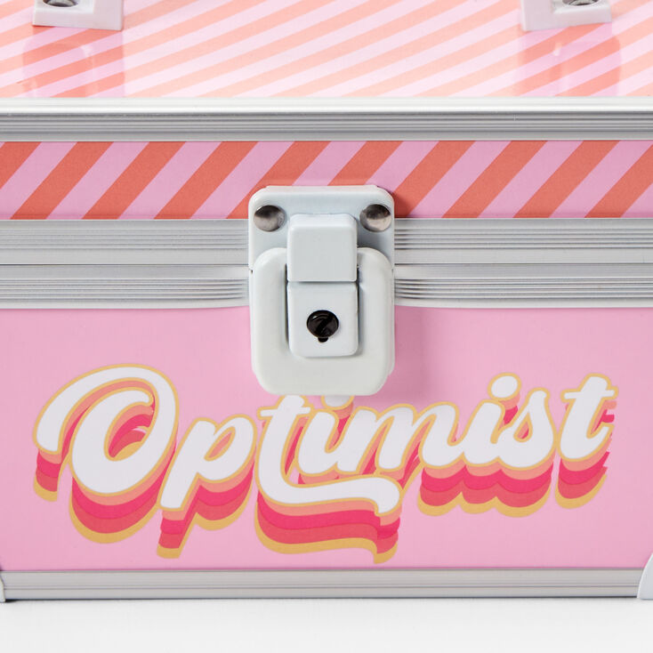 &quot;Optimist&quot; Pink Striped Lock Box,