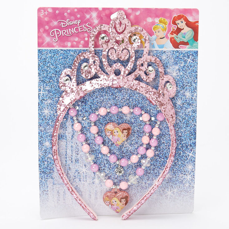 Claire's Parure de bijoux et serre-tête ©Disney Princess – Rose, lot de 4