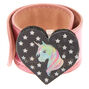 Bracelet enrouleur c&oelig;ur et licorne holographique rose,