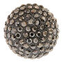 Bague demi d&ocirc;me &agrave; strass noirs,