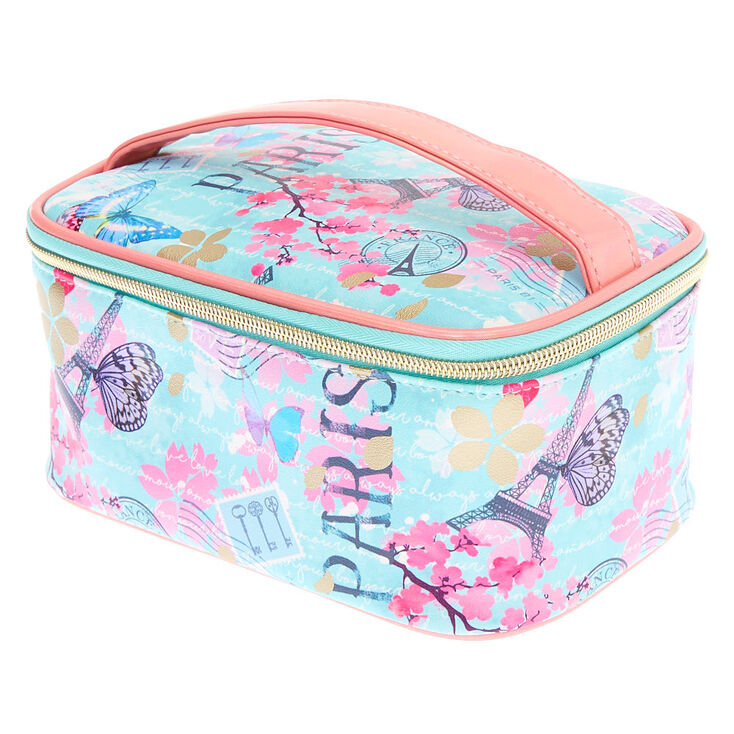 Trousse de maquillage papillon et design parisien - Vert menthe,