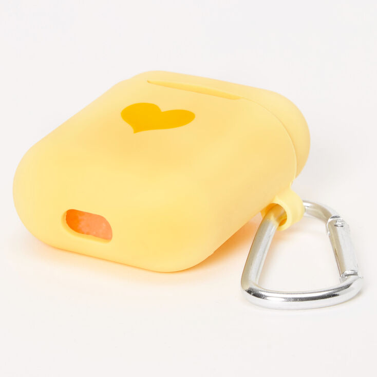 &Eacute;tui pour &eacute;couteurs en silicone c&oelig;ur jaune - Compatible avec les Airpods&reg; de Apple,