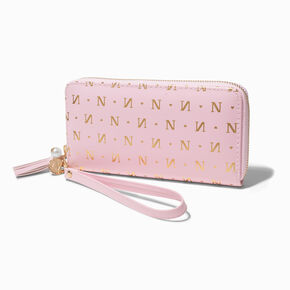 Golden Initial Wristlet Wallet - N,