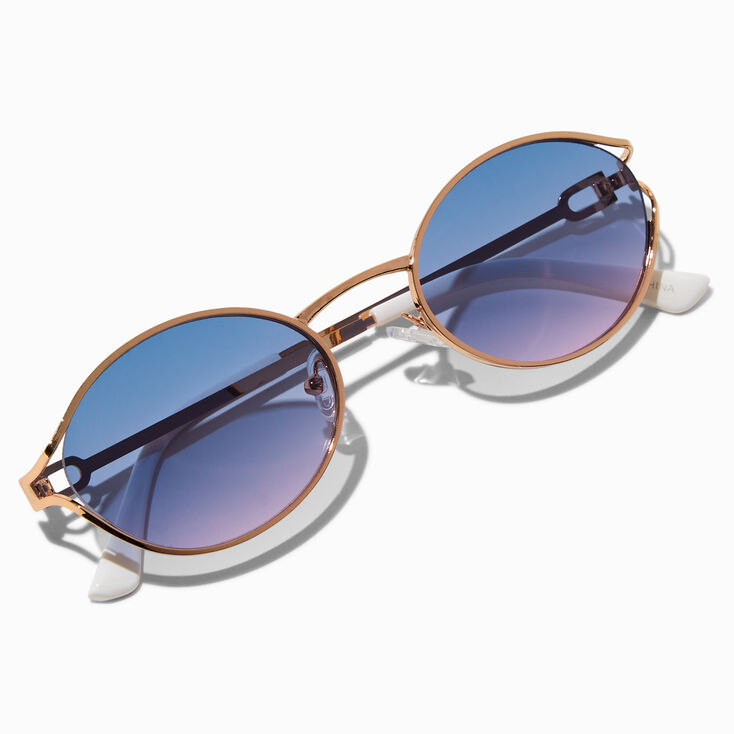 Gold Ombr&eacute; Round Sunglasses,