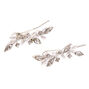 Silver Embellished Vine Leaf Ear Crawlers,