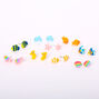 Silver Rainbow Sea Critter Stud Earrings - 9 Pack,