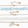 Gold-tone Chain, Y2K Beaded &amp; Tattoo Choker Necklaces - 5 Pack,