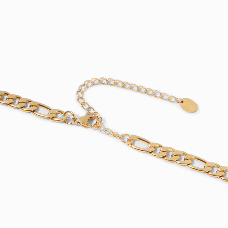 Gold-tone Stainless Steel Figaro Chain Necklace,
