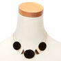 Gold Enamel Disc Statement Necklace - Black,