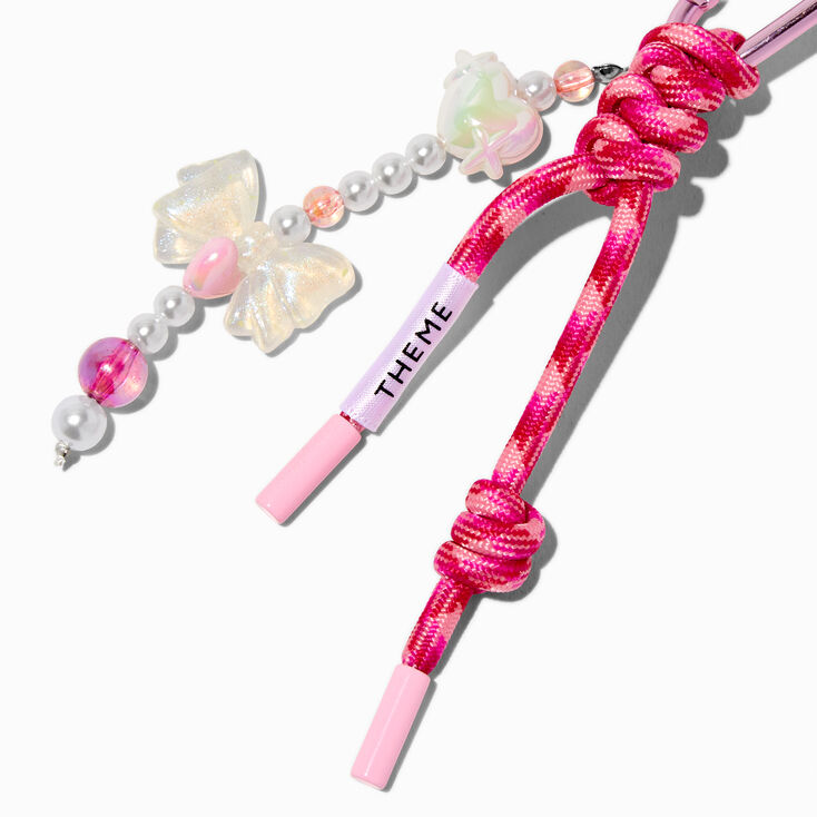 T H E M E x Claire&#39;s Pink Bow Cluster Keychain,