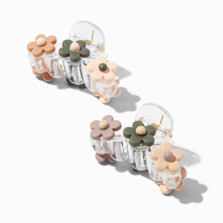 Mini Neutral Daisy Hair Claws - 2 Pack ,