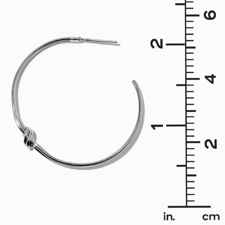 Silver 40MM Knot Hoop Earrings,