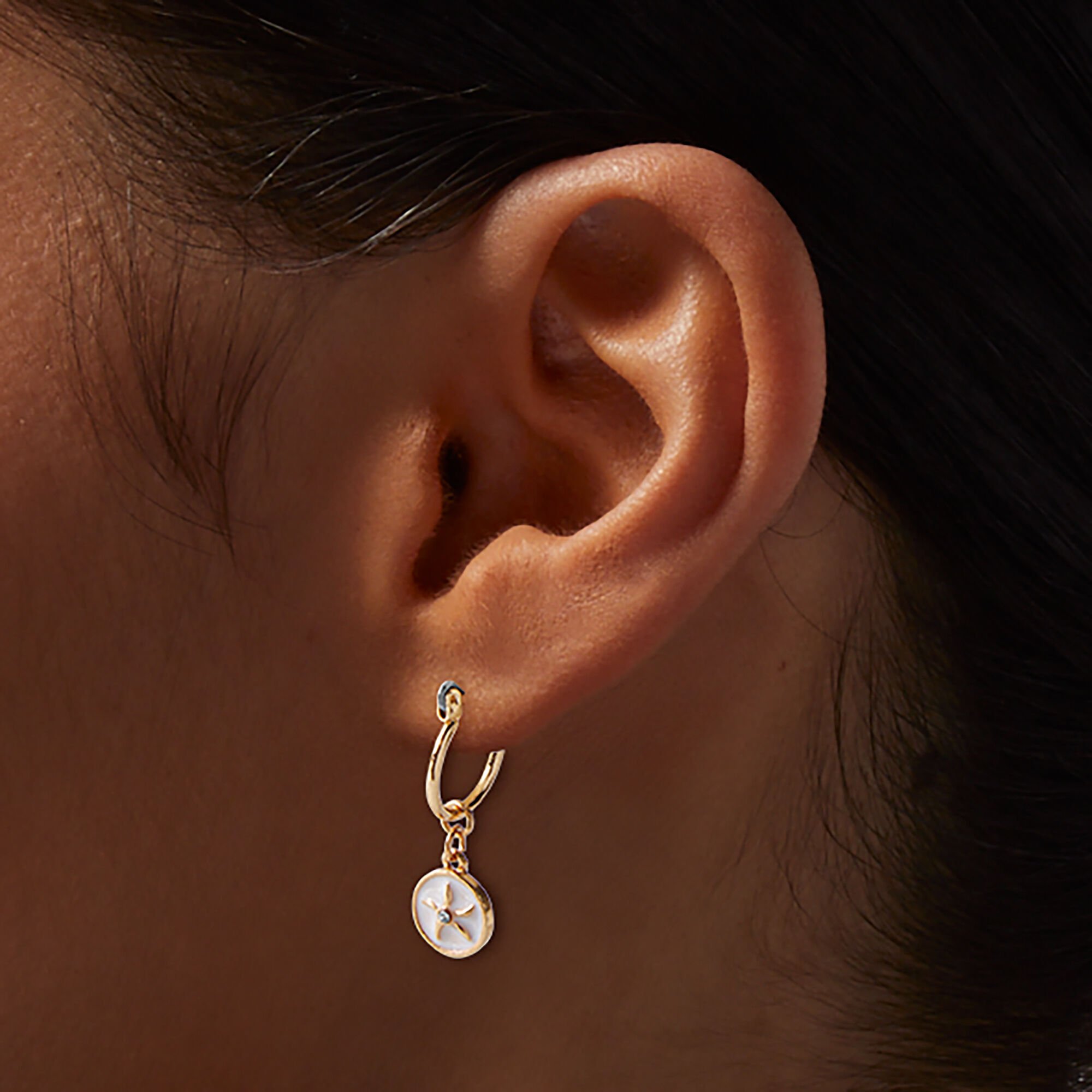Gold-tone Beach Earring Stackables Set - 6 Pack,
