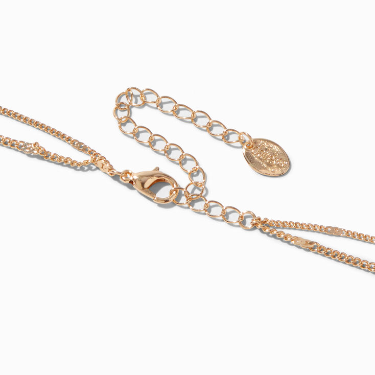 Gold-tone Twist Ring Multi-Strand Necklace,
