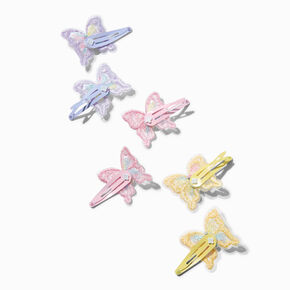 Claire&#39;s Club Butterfly Pearl Snap Hair Clips - 6 Pack,