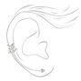 Silver 2&quot; Crystal Arrow Ear Cuff Stud Earring,