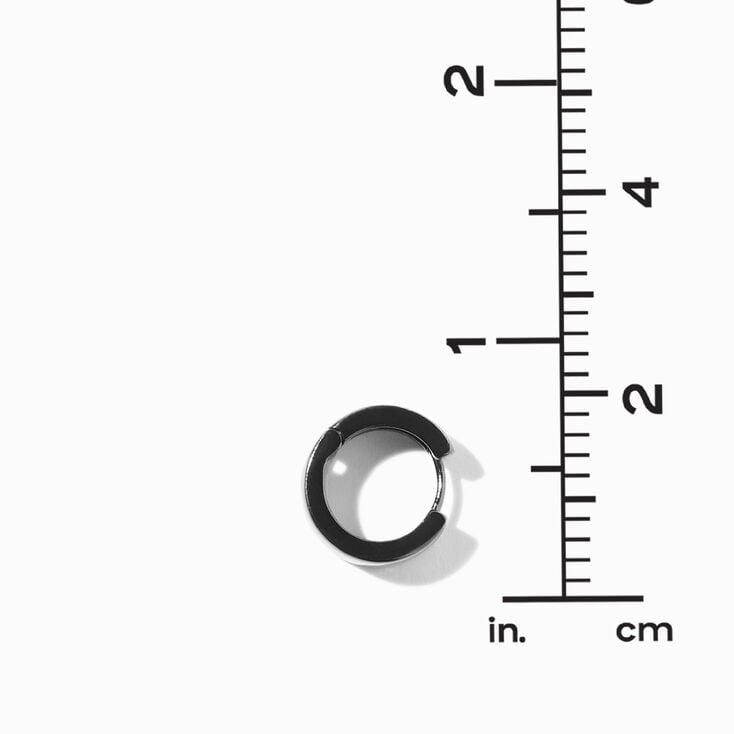 Black 10MM Wide Huggie Hoop Earrings,