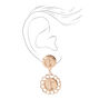 Gold 2&quot; Double Coin Drop Earrings,