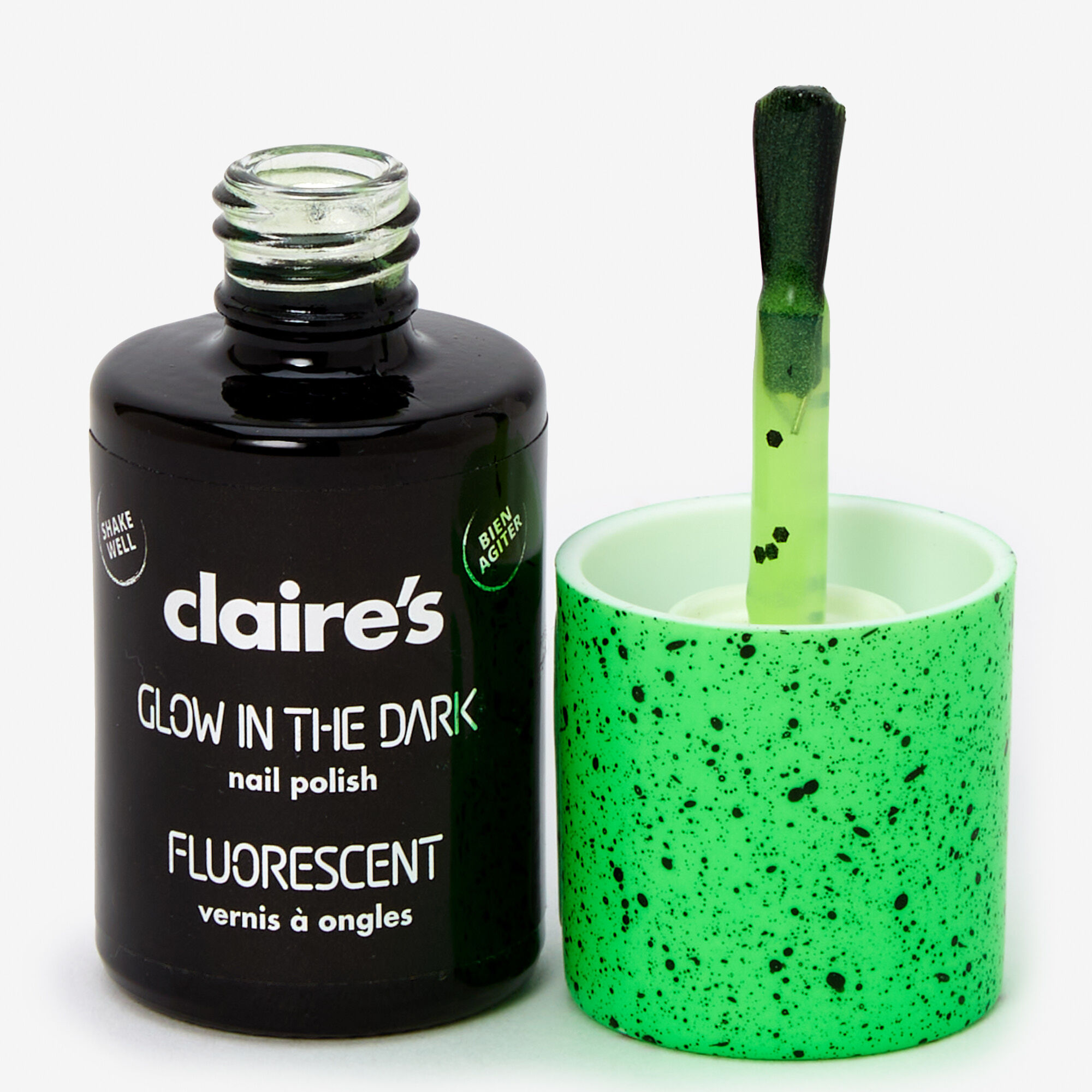 Glow in The Dark Speckled Nail Polish Fluorescent Green