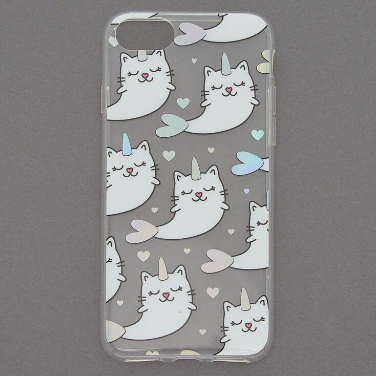 Coque de portable transparente narval chat,