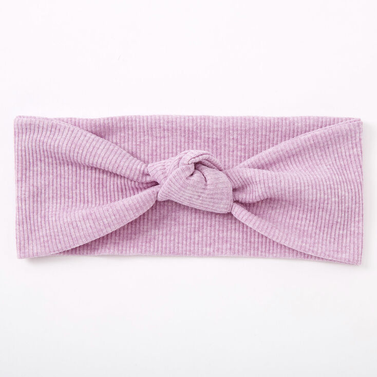 Ribbed Knotted Headwrap - Lilac,