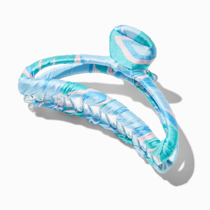 Blue Geometric Fabric Hair Claw,