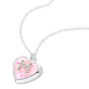 Pink Embellished Initial Glitter Heart Locket Necklace - M,