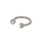 Silver-tone Titanium Horseshoe Crystal 16G Cartilage Earring,