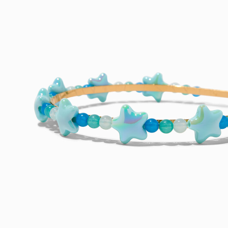 Claire&#39;s Club Blue Star Jelly Beaded Headband,