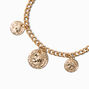 Claire&#39;s Club Gold Coin Charm Chainlink Bracelet,