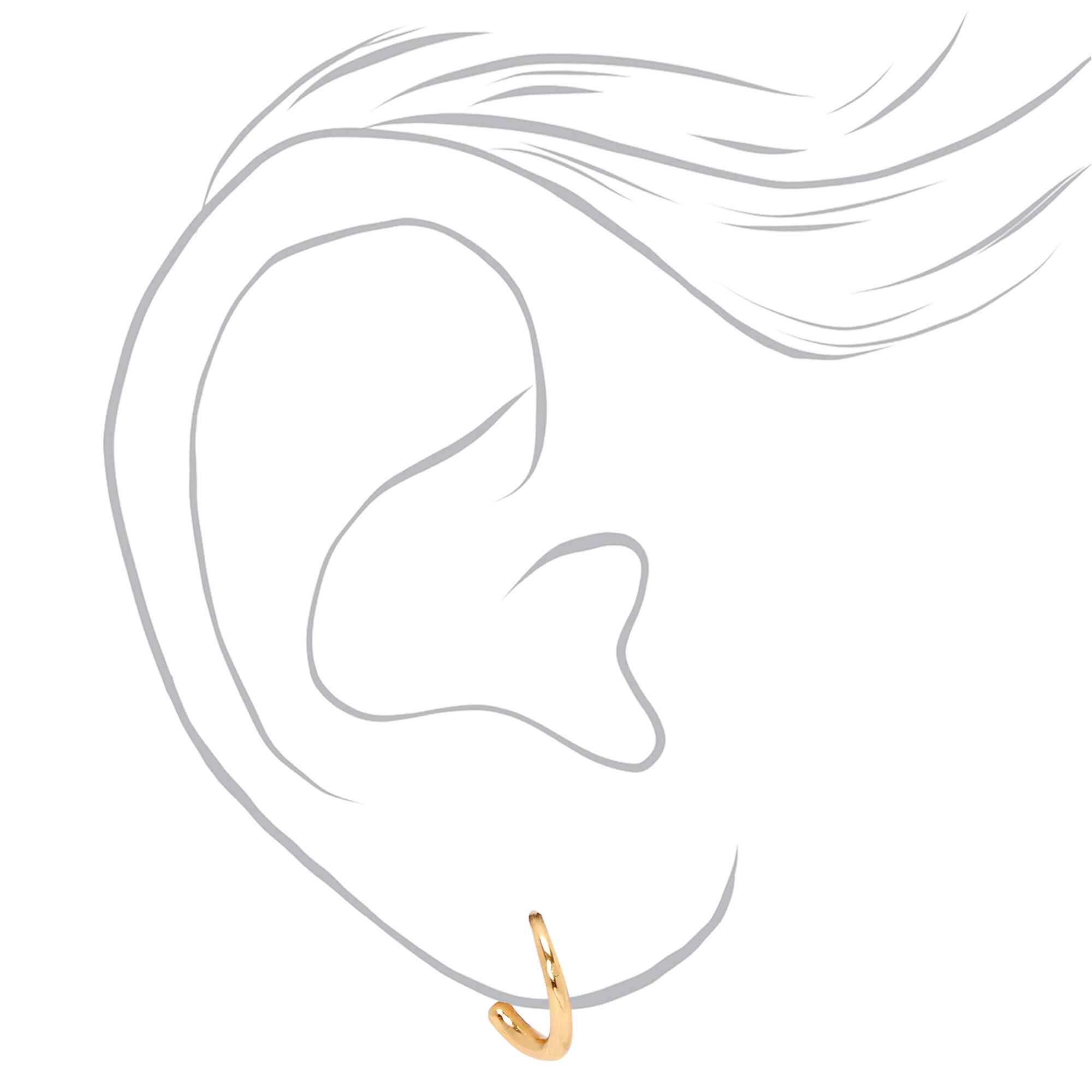Silver Swirl 10MM Pull Through Hoop Earrings,