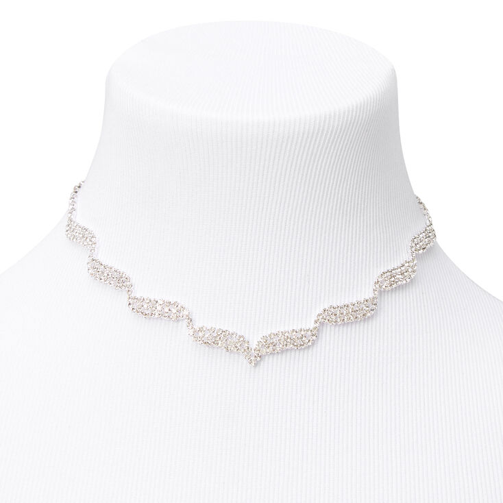 Silver-tone Rhinestone Waves Jewelry Set - 2 Pack,