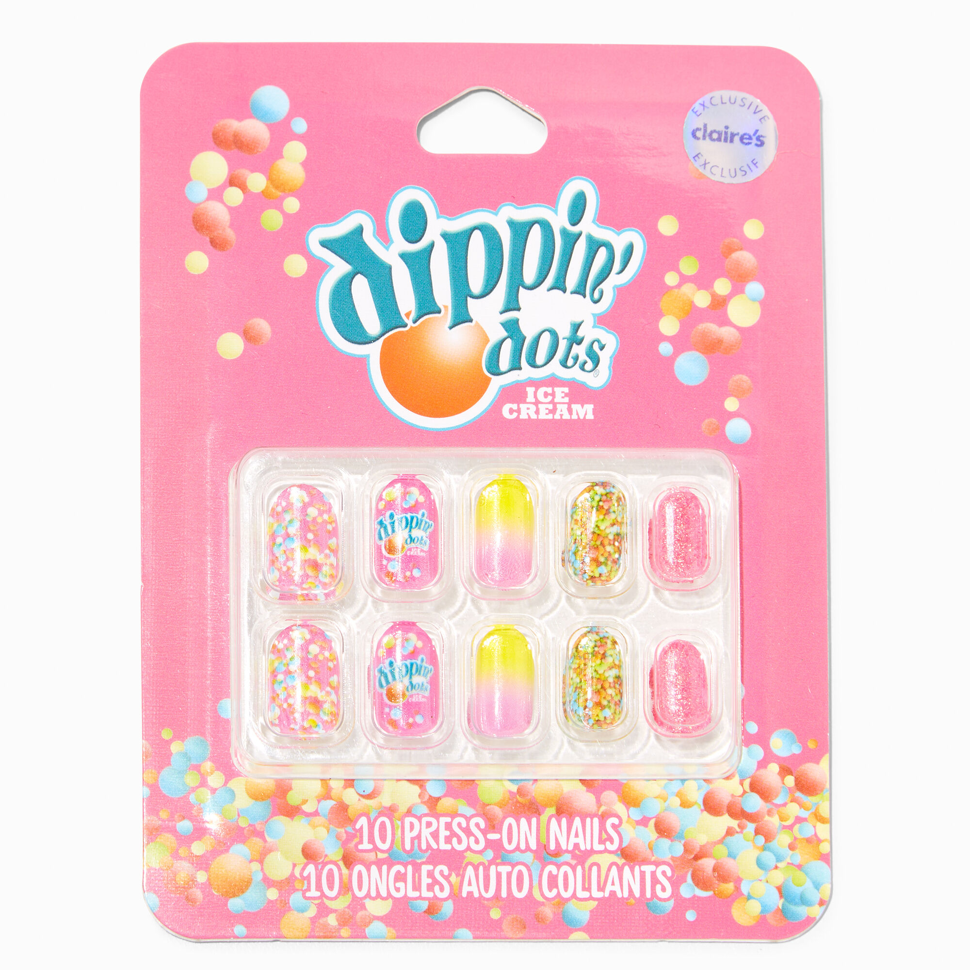 View Dippin Dots Claires Exclusive Stiletto Press On Vegan Faux Nail Set 10 Pack information