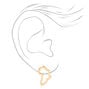 Gold Africa Outline Stud Earrings,