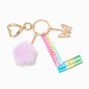 Butterfly &amp; Rainbow Initial Keychain - L,