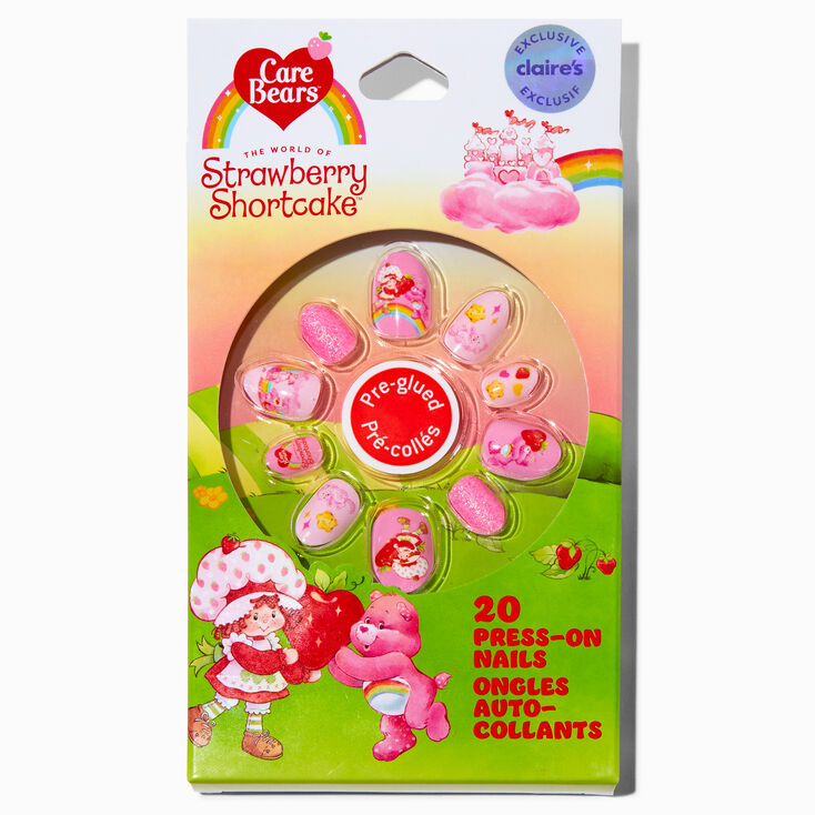 Care Bears&trade; x Strawberry Shortcake&trade; Claire&#39;s Exclusive Stiletto Press On Faux Nail Set - 20 Pack,