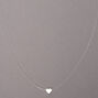 Silver Heart Illusion Pendant Necklace,